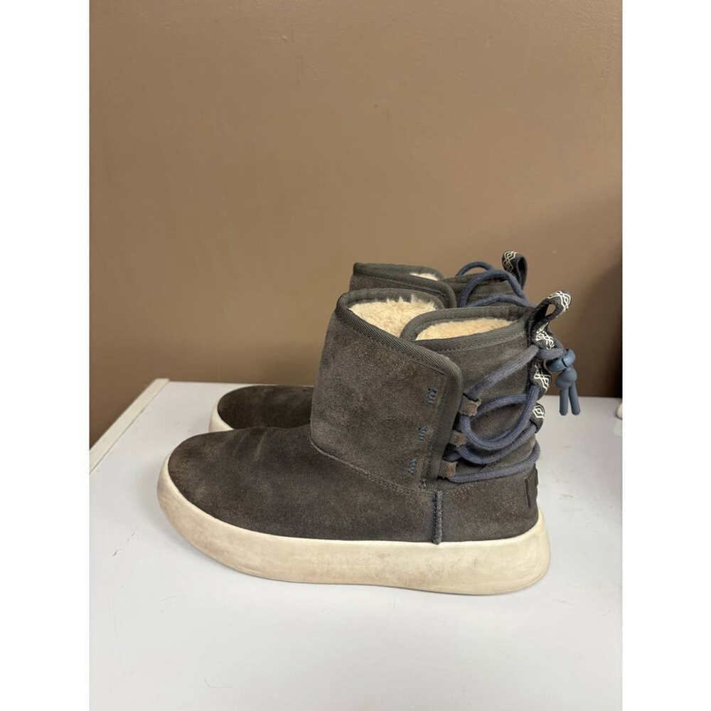 UGG Women’s Classic Boom Ankle Boot in Charcoal Gray Size 8